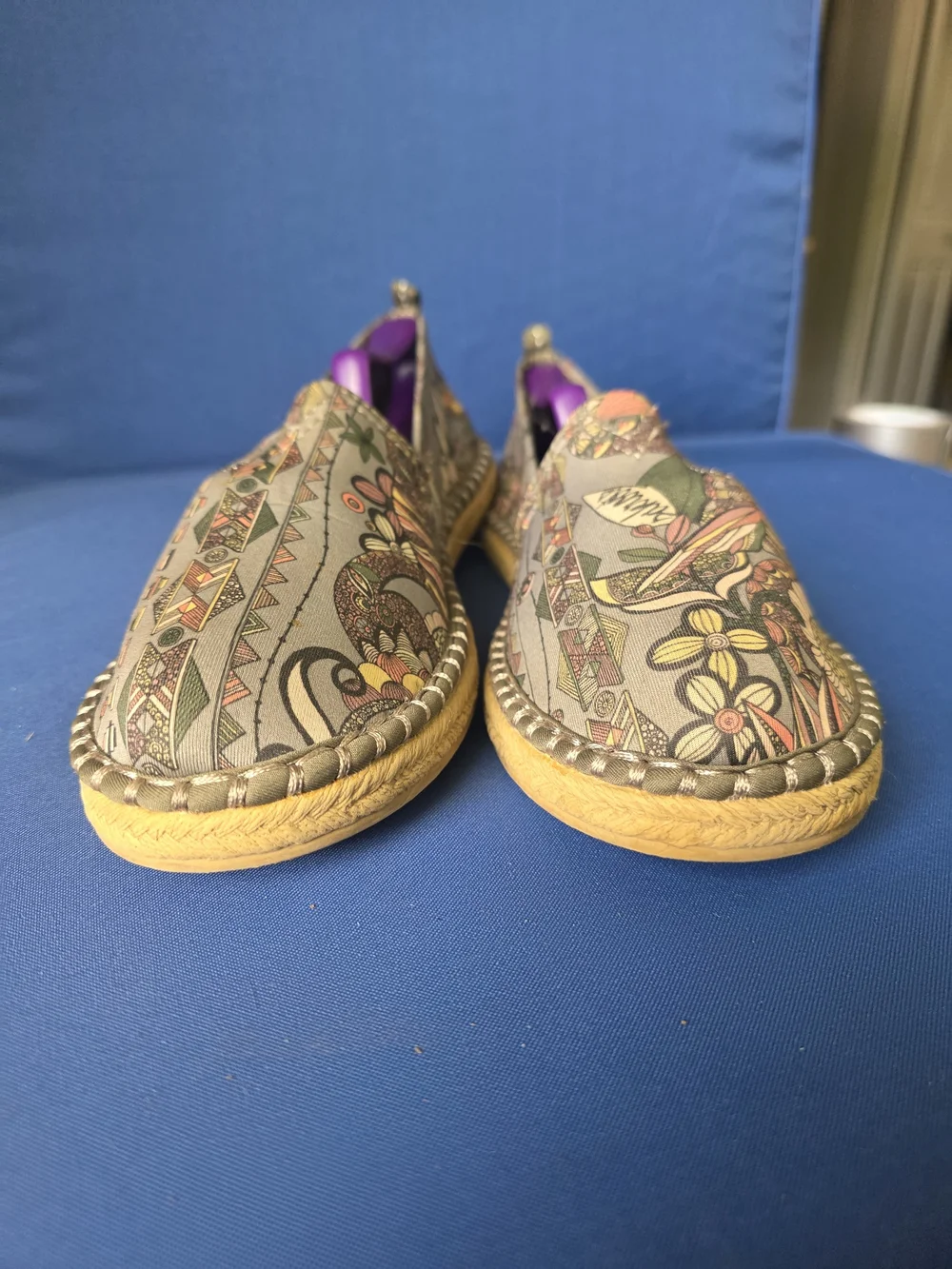Sakroots Espadrille Slip-On Shoes Multicolor Textile Size 10 Boho Artsy